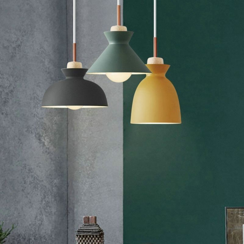 Lampada a sospensione nordica in metallo Dome Macaron Colors
