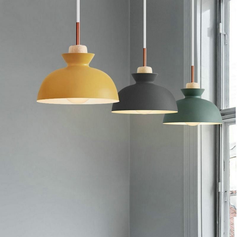 Lampada a sospensione nordica in metallo Dome Macaron Colors