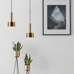 Lampada a sospensione cilindrica moderna in alluminio E26/E27