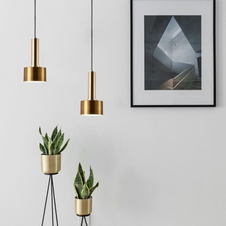 Lampada a sospensione cilindrica moderna in alluminio E26/E27