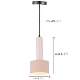 Lampada a sospensione cilindrica moderna in alluminio E26/E27