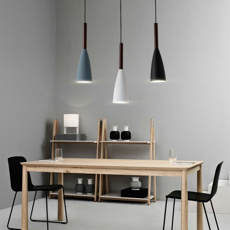 Lampada a sospensione moderna dal design semplice in alluminio E26/E27 10x36 cm