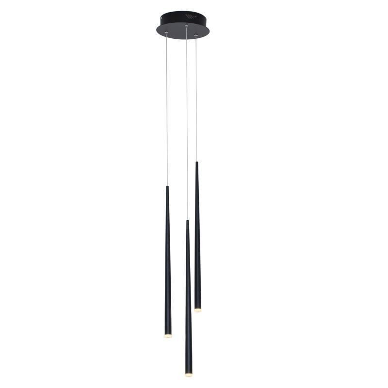 Lampada a sospensione cilindrica moderna con 3 luci LED, alluminio e acrilico, cavo 120 cm