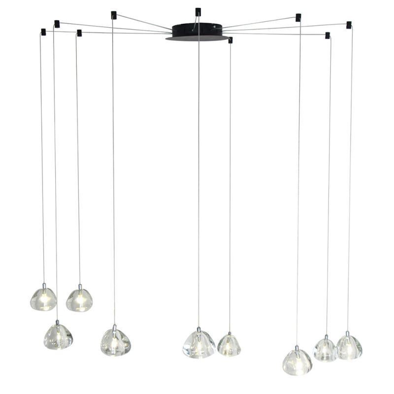 Lampadario a sospensione moderno in cristallo con 1/3/6/9 luci G4