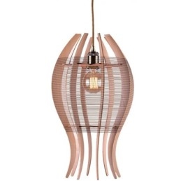 Lampada a sospensione in legno a forma di pesce, stile nordico, 30×30×50 cm