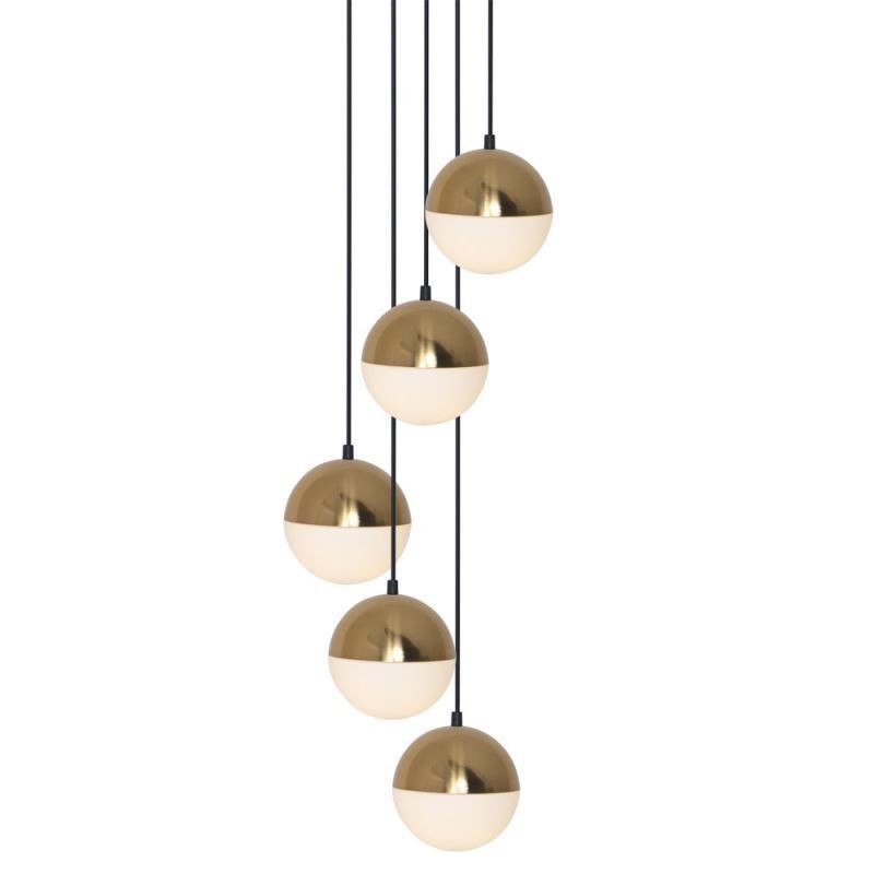 Lampada a sospensione nordica a cerchio 5 luci E26/E27 in vetro