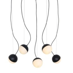Lampada a sospensione nordica a cerchio 5 luci E26/E27 in vetro