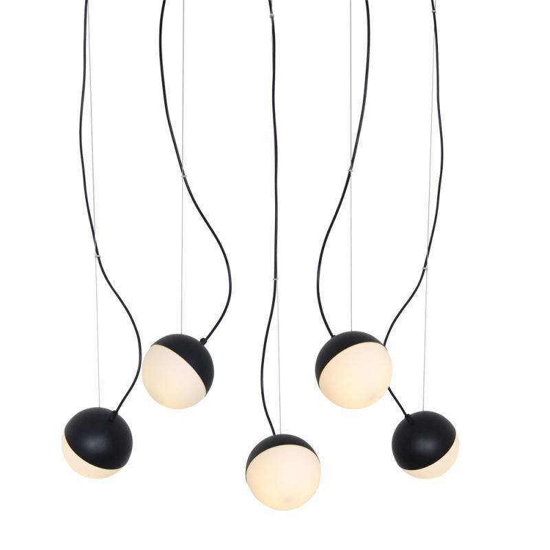 Lampada a sospensione nordica a cerchio 5 luci E26/E27 in vetro