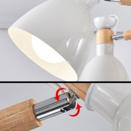 Lampada a sospensione in legno stile nordico macaron 3/6/8 luci E26/E27
