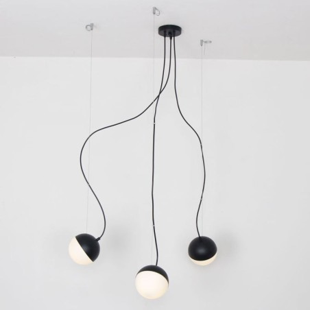 Lampada a sospensione nordica a grappolo di sfere rotonde, 3 luci