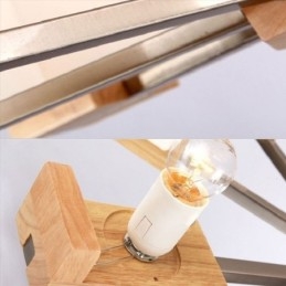 Lampadario a sospensione nordico in legno e vetro, 3/5/8 luci E26/E27
