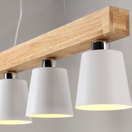 Lampadario a sospensione in legno stile nordico, 3 o 5 luci, E26/E27