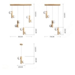 Lampada a sospensione in legno Magic Bean Cluster