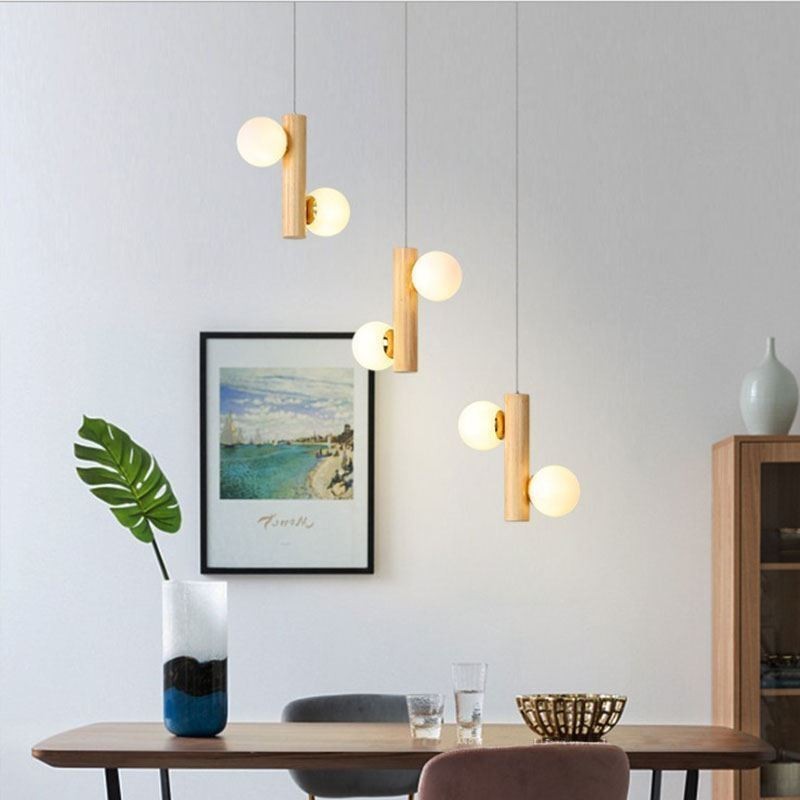 Lampada a sospensione in legno Magic Bean Cluster