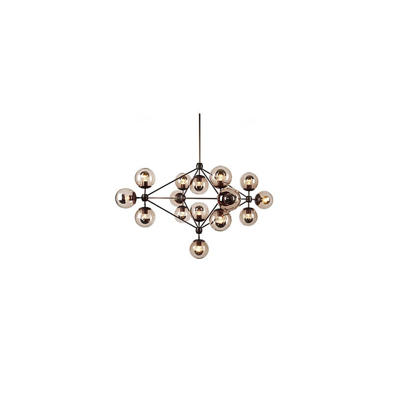 Lampadario retrò 15 luci in vetro nero