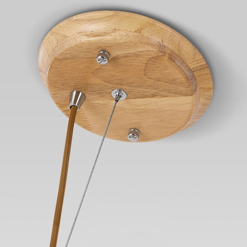 Lampada a sospensione nordica in legno e vetro 3/6 luci E26/E27