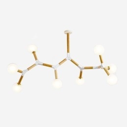 Lampada a sospensione Nordic Magic Bean in legno e vetro