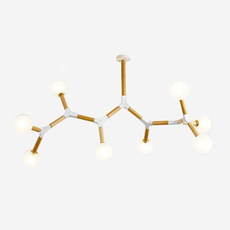Lampada a sospensione Nordic Magic Bean in legno e vetro
