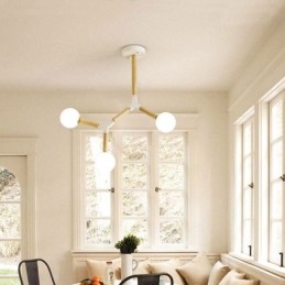 Lampada a sospensione Nordic Magic Bean in legno e vetro