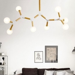 Lampada a sospensione Nordic Magic Bean in legno e vetro