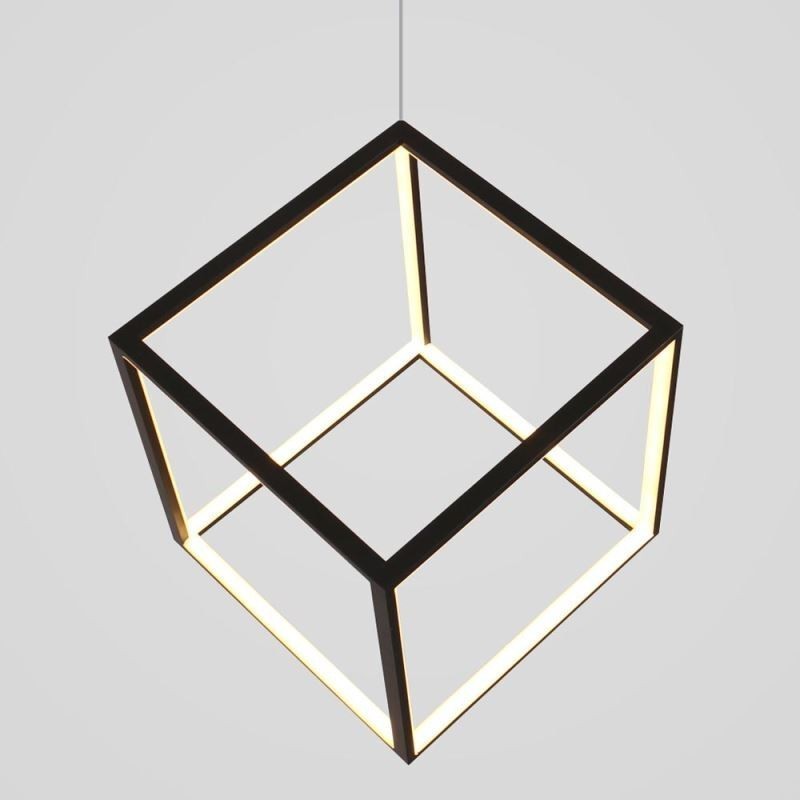 Lampada a sospensione nera cubo geometrico LED 50W 4000 lm