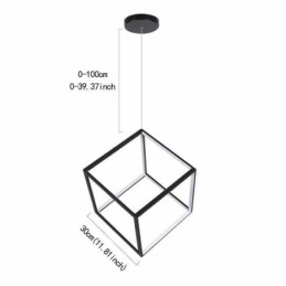 Lampada a sospensione nera cubo geometrico LED 50W 4000 lm