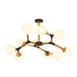 Lampada a sospensione nordica in legno Nordic Magic Bean, 3/6/9 luci
