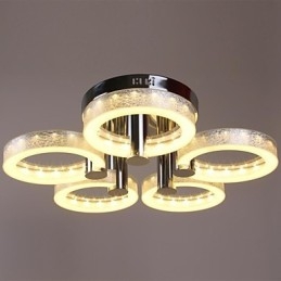Lampadario a filo LED in acrilico cromato a 5 luci