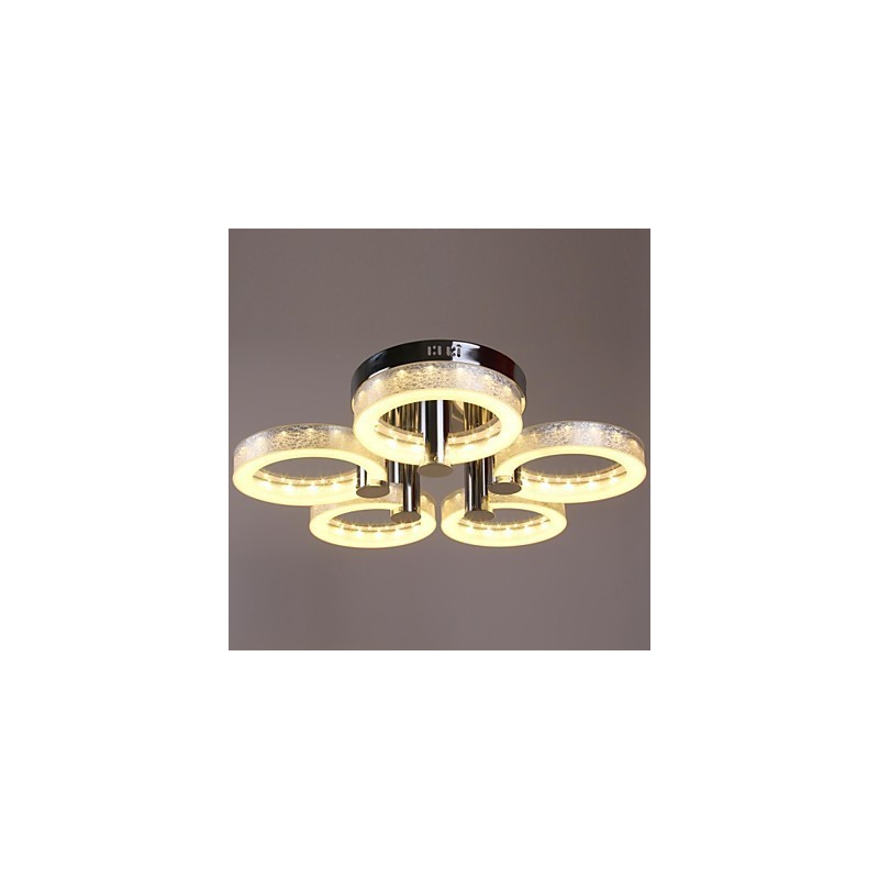 Lampadario a filo LED in acrilico cromato a 5 luci