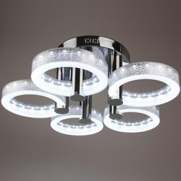Lampadario a filo LED in acrilico cromato a 5 luci