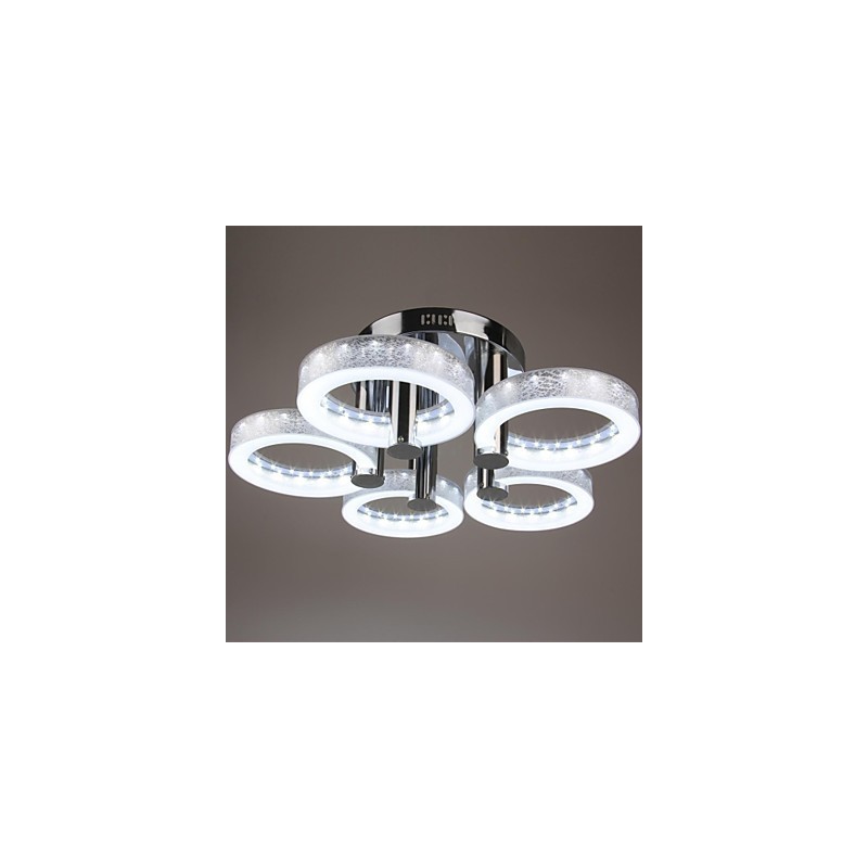 Lampadario a filo LED in acrilico cromato a 5 luci