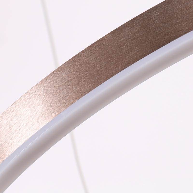 Lampada a sospensione a 2 anelli 60+40 cm nichel spazzolato