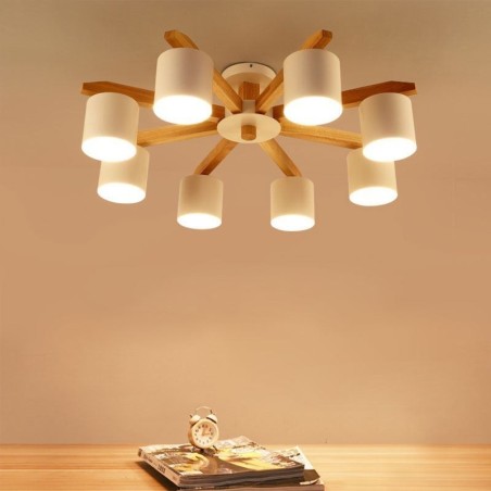 Lampada a sospensione nordica Nordic Log Macaron Light Fitting 5/6/8 luci E26/E27