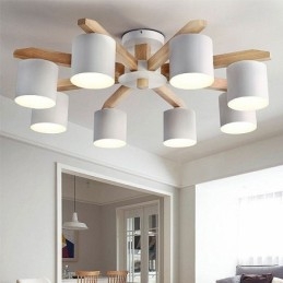Lampada a sospensione nordica Nordic Log Macaron Light Fitting 5/6/8 luci E26/E27