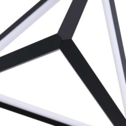 Lampada a sospensione geometrica triangolare nera, LED 30 W, cavo regolabile 100 cm