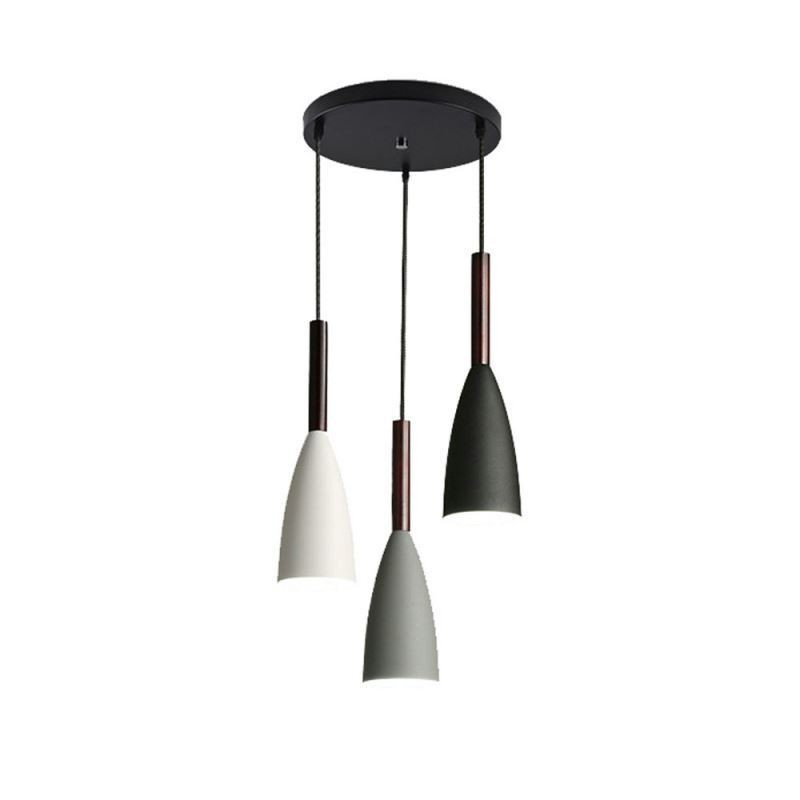 Lampada a sospensione moderna a 3 luci in alluminio, 36 x 36 cm, attacco E26/E27
