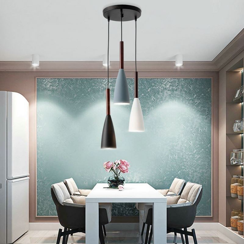 Lampada a sospensione moderna a 3 luci in alluminio, 36 x 36 cm, attacco E26/E27