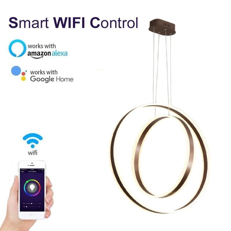 Lampada a sospensione ad anello nordica in acrilico LED dimmerabile