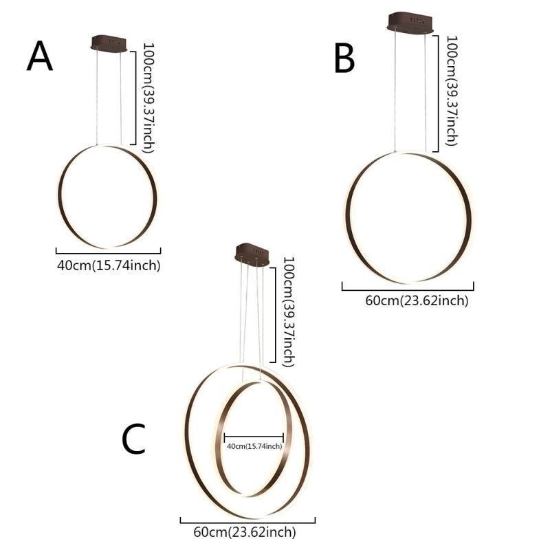 Lampada a sospensione ad anello nordica in acrilico LED dimmerabile
