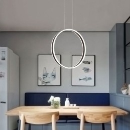 Lampada a sospensione ad anello nordica in acrilico LED dimmerabile