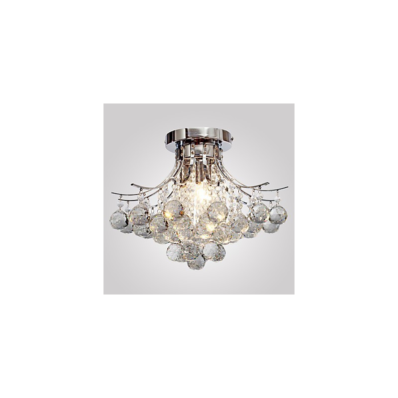 Lampadario moderno in cristallo cromo a filo 3 luci