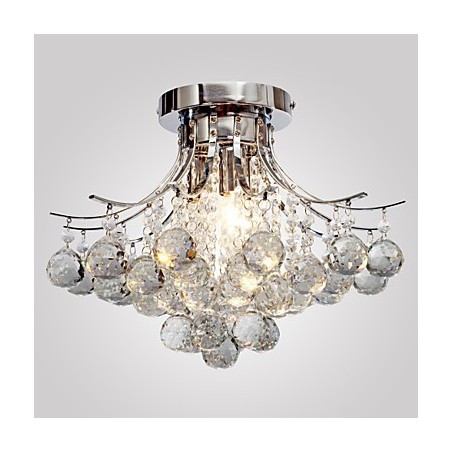 Lampadario moderno in cristallo cromo a filo 3 luci