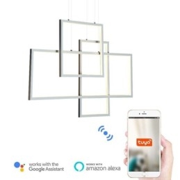 Lampada a sospensione nordica quadrata geometrica LED 50W 4000 lm