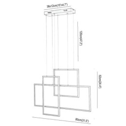 Lampada a sospensione nordica quadrata geometrica LED 50W 4000 lm
