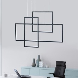 Lampada a sospensione nordica quadrata geometrica LED 50W 4000 lm