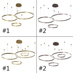 Lampada a sospensione ad anello in acrilico postmoderna