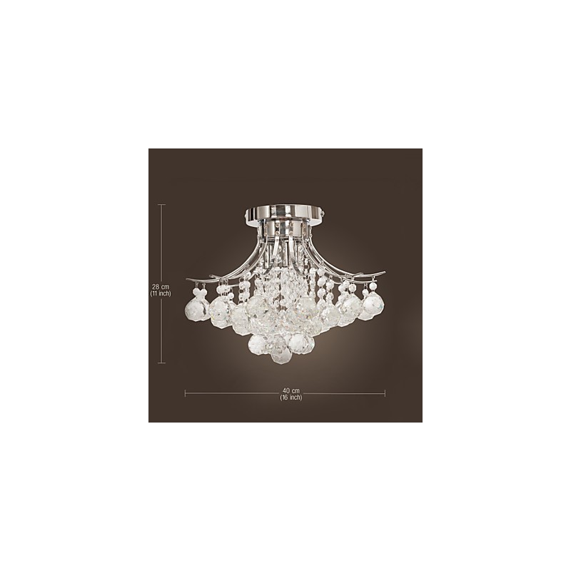 Lampadario moderno in cristallo cromo a filo 3 luci