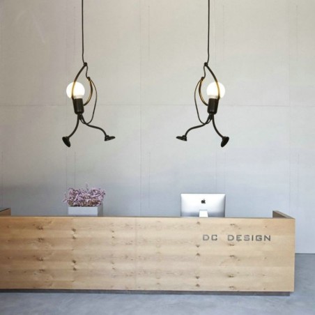 Lampada a sospensione moderna semplice a forma di omino 26×40 cm E26/E27