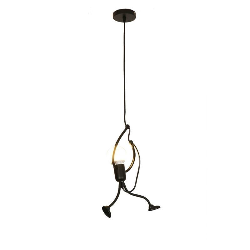 Lampada a sospensione moderna semplice a forma di omino 26×40 cm E26/E27