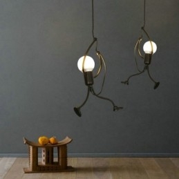 Lampada a sospensione moderna semplice a forma di omino 26×40 cm E26/E27